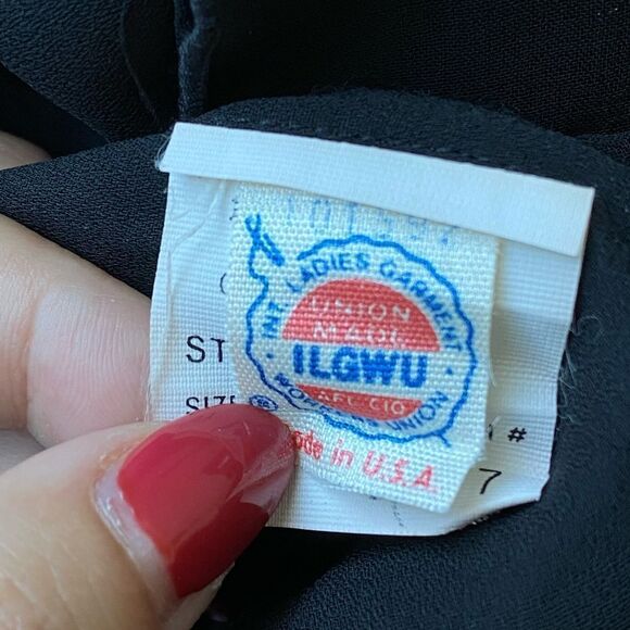 Vintage Pat Richards Black And White Polka Dot Flouncy Dress, Size S - Picture 8 of 9